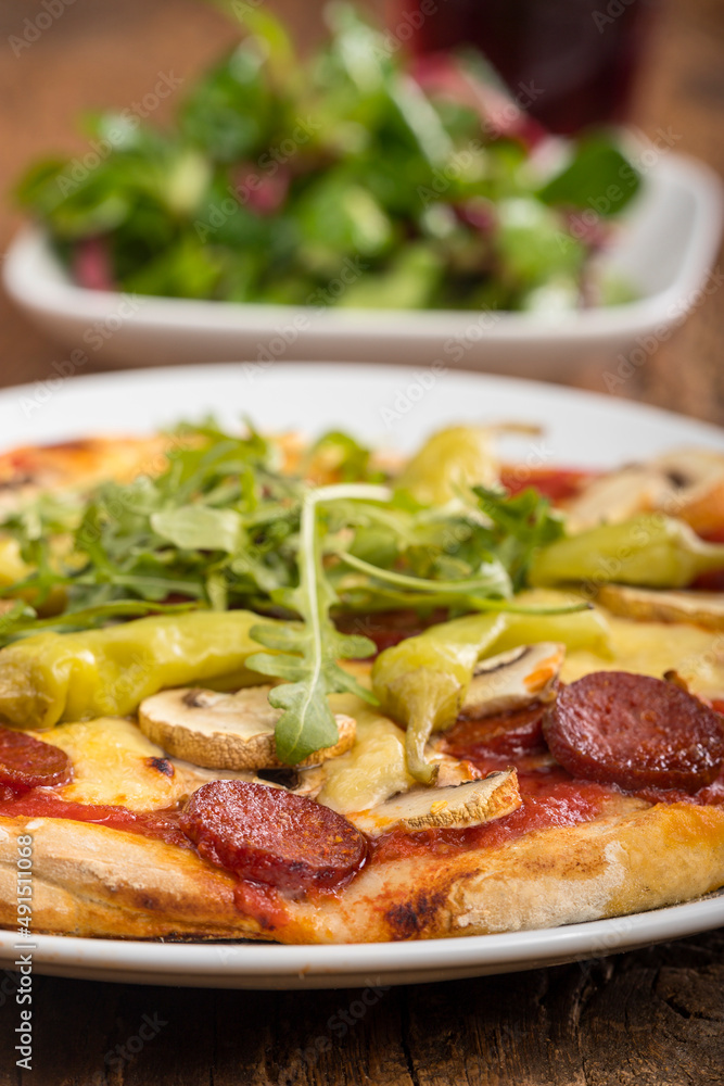 pizza with salami pizza with salami
