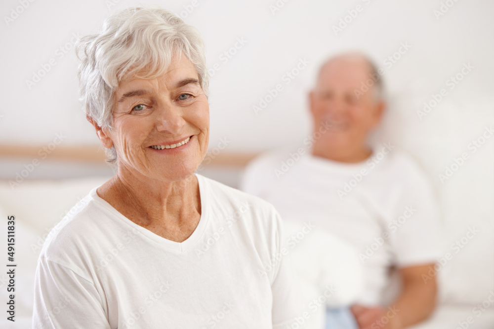 Soul mates.... Shot of a senior couple in their bedroom early in the morning. Soul mates.... Shot of a senior couple in their bedroom early in the morning.
