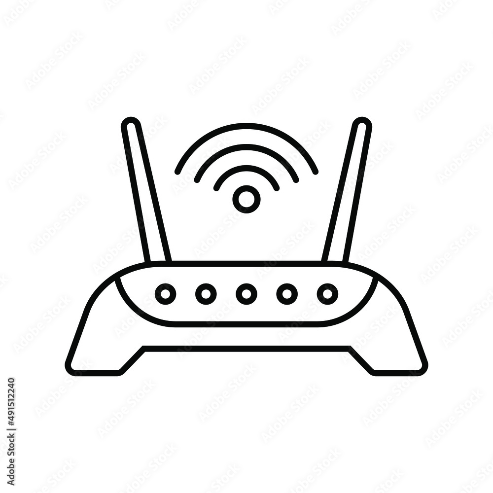 Router line icon. Router related signal icon isolated, wifi router. Router line icon. Router related signal icon isolated, wifi router.