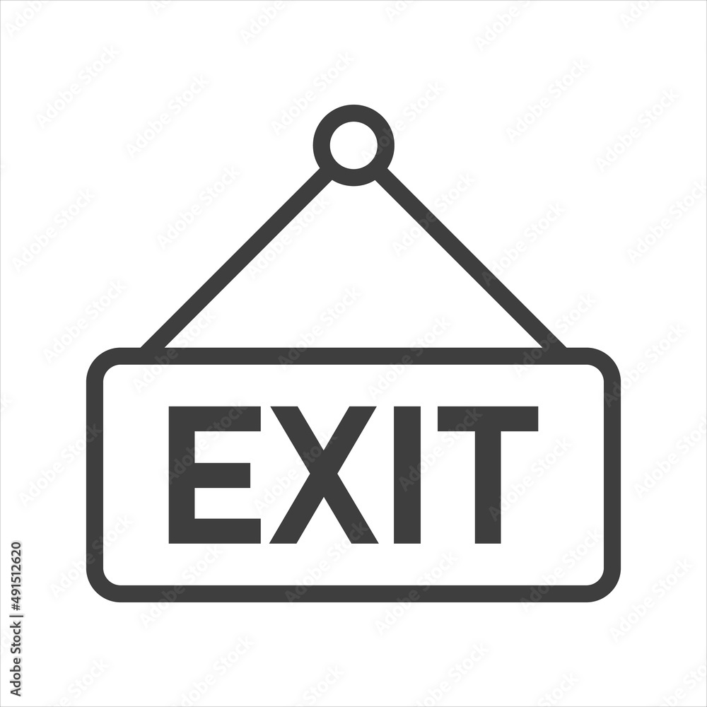 Gray exit sign on white background. EPS 10 Gray exit sign on white background. EPS 10