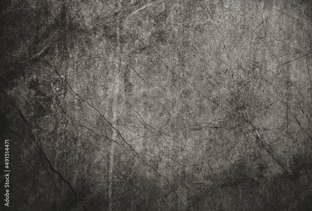 Fototapeta premium Paint spots. Silver Wall. Rock background. Rock texture. Black texture. Dark marble. Stone background. Rock pile. Rock surface with cracks. Grunge Rough structure. Abstract texture.