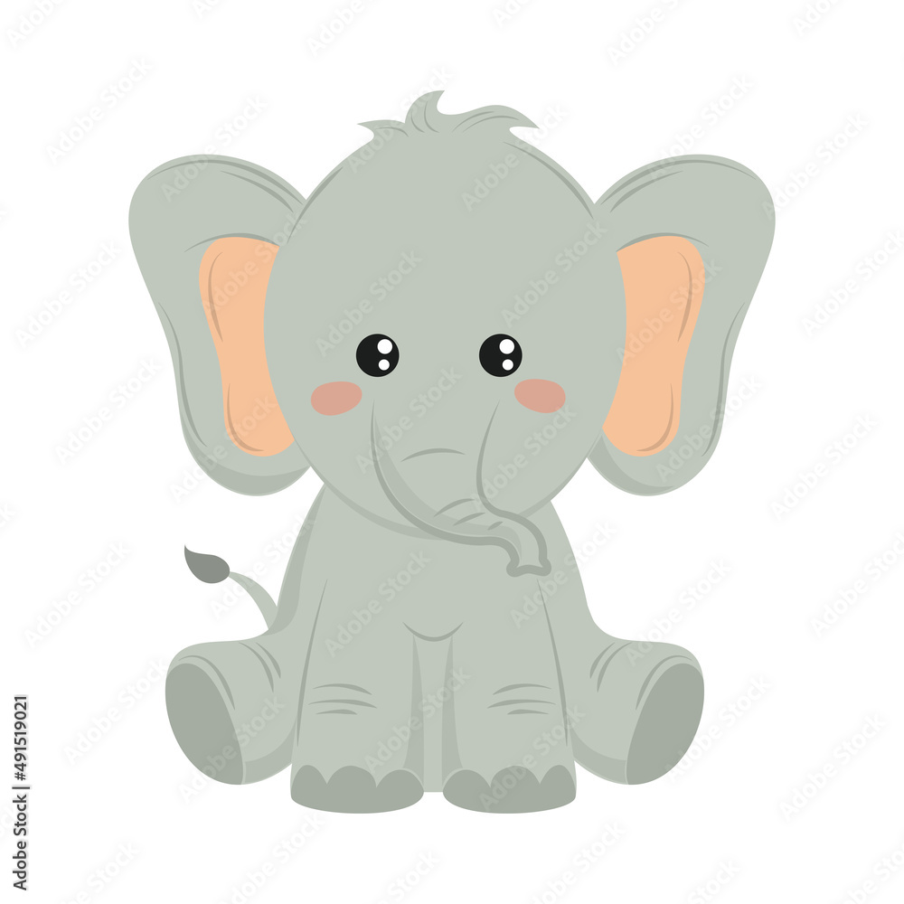 Fototapeta premium baby elephant cartoon