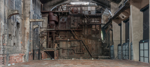 Old abandoned Victorian power plant in the center of Poland 