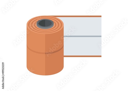 Rolled elastic adhesive bandage. Simple flat illustration.
