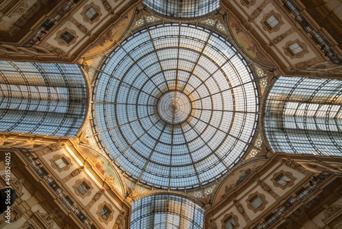Milan Italy 2022 Galleria vittorio emanuele in the center of milan where there are luxury shops