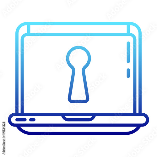 laptop and key hole
