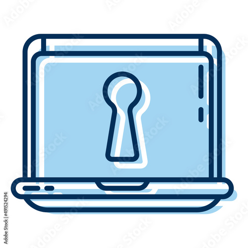 laptop and key hole