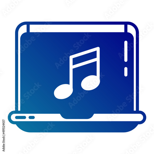 laptop music note