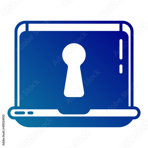 laptop and key hole