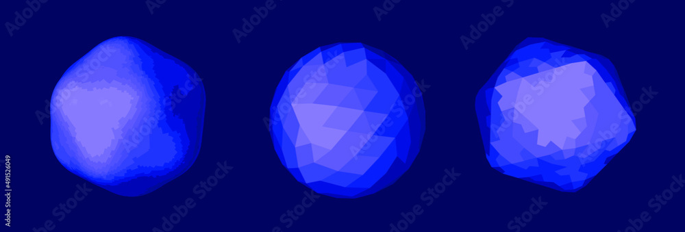 Set of 3D spheres with geometric pattern. Collection of abstract vector elements for logotype template. Set of 3D spheres with geometric pattern. Collection of abstract vector elements for logotype template.