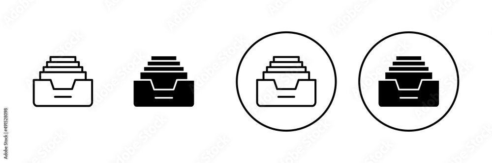 Archive folders icon set. Document vector icon. Archive storage icon. Archive folders icon set. Document vector icon. Archive storage icon.