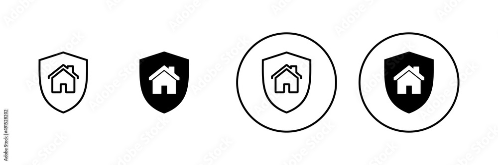 house insurance icons set. house protection sign and symbol house insurance icons set. house protection sign and symbol