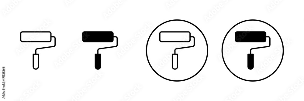 Paint icons set. paint brush sign and symbol. paint roller icon vector