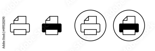 Print icons set. printer sign and symbol