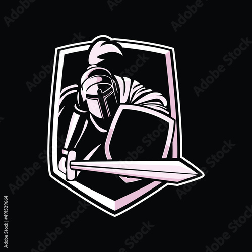 illustration of a knight preparing for war