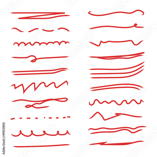 Red Underline Set Collection Vector / Illustration