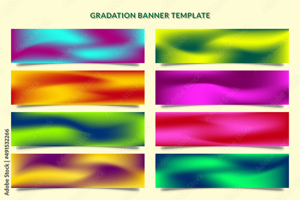 gradation mesh horizontal banner template set collection vector graphic gradation mesh horizontal banner template set collection vector graphic