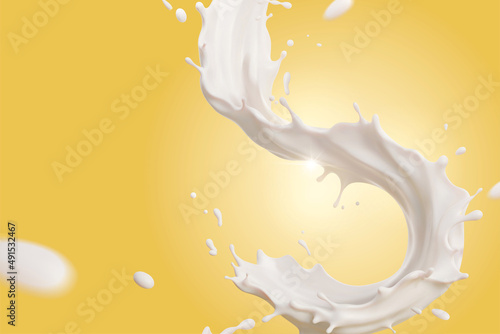 3d milk splashing effect photo