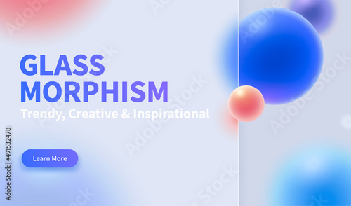 Glass morphism website page design photo