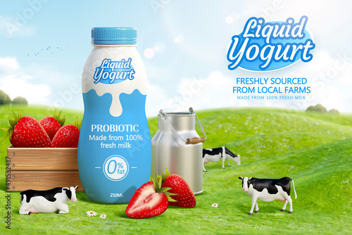 Farm owned yogurt drink ad banner