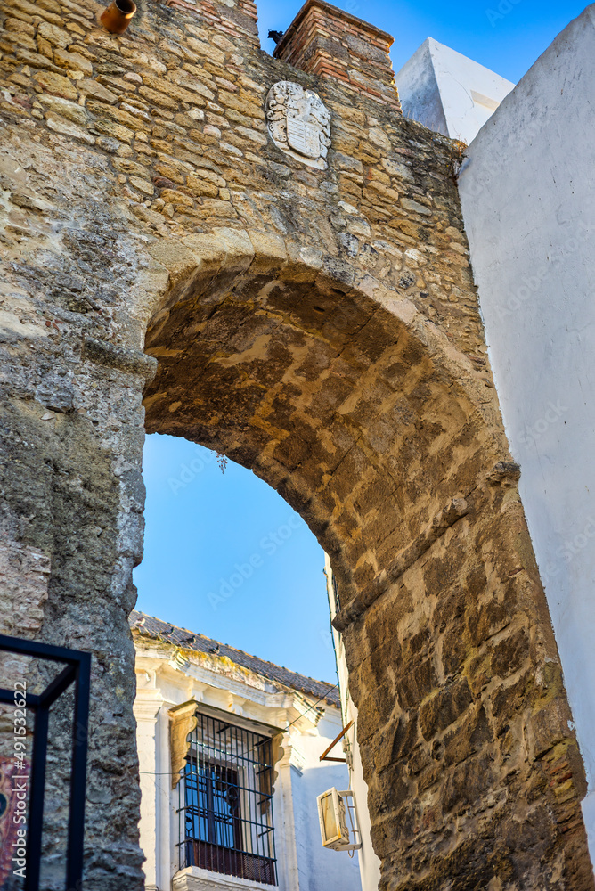 Door of walled enclosure dates from fifteenth century, in Vejer de la Frontera, Cadiz, Spain.