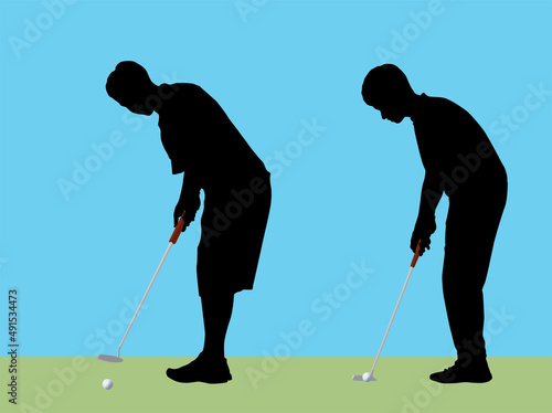 Golf Players on illustration graphic vector