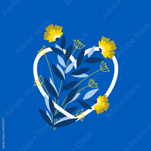 Niebieskie i żółte kwiaty dla Ukrainy. Kwiaty zamiast wojny i bomb. Nadzieja i wsparcie dla Ukrainy. Stop wojnie. Modlitwa o pokój.