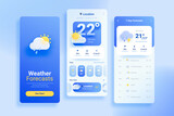 3d weather forecast ui app design