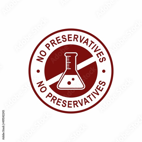 No preservatives vector logo template. Suitable for business, web, cosmetics and product label