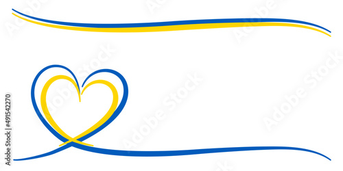 Niebieskie i żółte serce - kolory flagi Ukrainy. Wsparcie dla Ukrainy. 