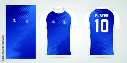 blue sports shirt jersey design template