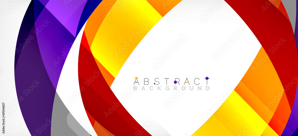 Geometric abstract background. Circle created with overlapping color shapes. Vector Illustration For Wallpaper, Banner, Background, Landing Page Geometric abstract background. Circle created with overlapping color shapes. Vector Illustration For Wallpaper, Banner, Background, Landing Page