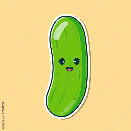 Cute Cucumber Illustration