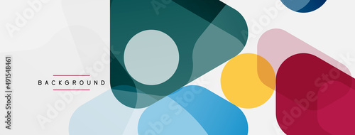 Abstract round geometric shapes and circles background. Trendy techno business template for wallpaper, banner, background or landing