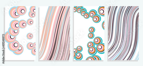 abstract bubbles,strays colorful vector  template set