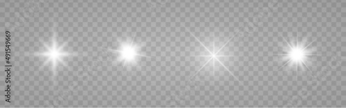 Sunlight special lens flare light effect on transparent background. Vector elements. photo