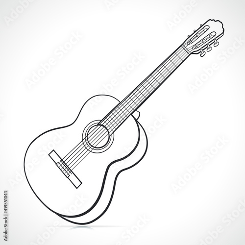 acoustic guitar black and white
