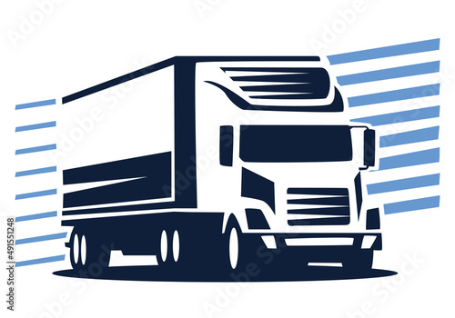 Trucking company silhouette template