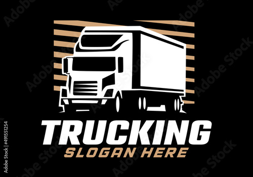 Trucking company silhouette logo template
