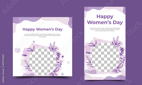 International women's day social media post and story template