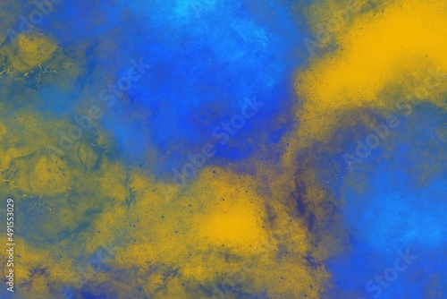 Abstract modern yellow blue background. Tie dye pattern.