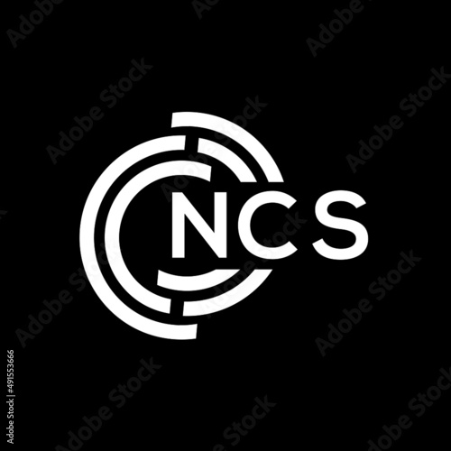 NCS letter logo design on black background. NCS creative initials letter logo concept. NCS letter design. photo