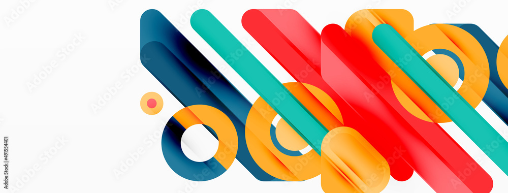 Lines geometric background. Stripes and rings composition business template for wallpaper, banner, background or landing Lines geometric background. Stripes and rings composition business template for wallpaper, banner, background or landing