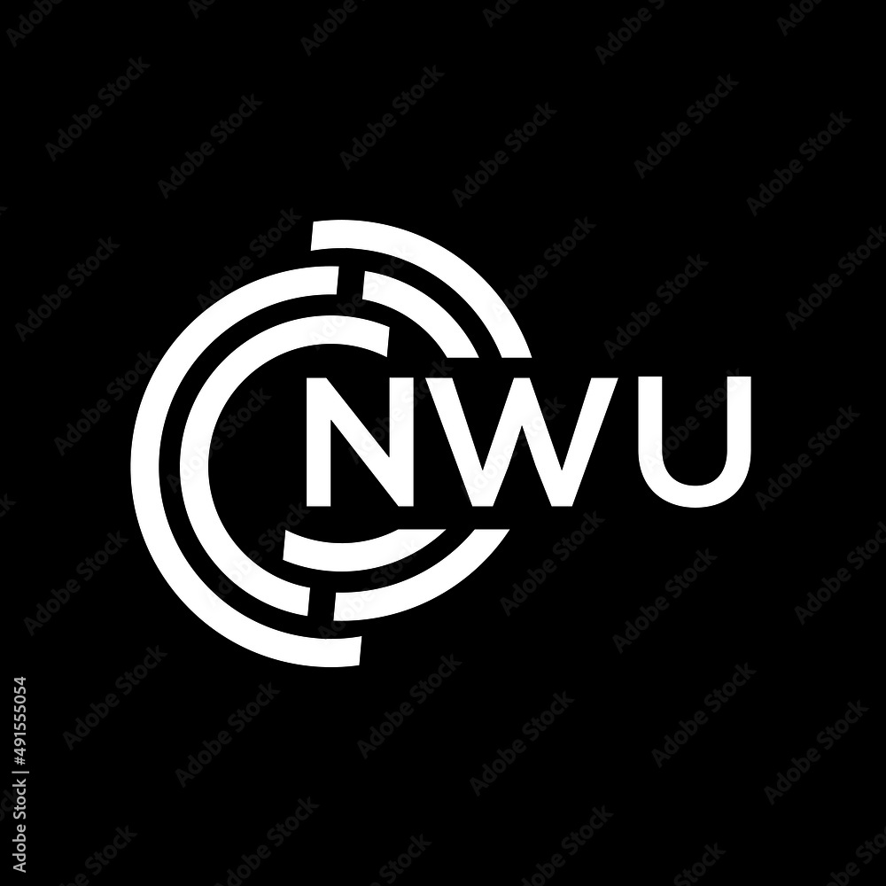 NWU letter logo design on black background. NWU creative initials letter logo concept. NWU letter design. NWU letter logo design on black background. NWU creative initials letter logo concept. NWU letter design.