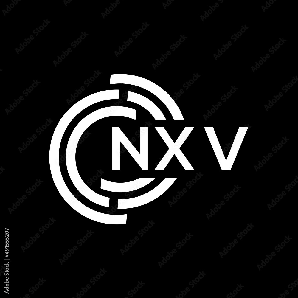 NXV letter logo design on black background. NXV creative initials letter logo concept. NXV letter design. NXV letter logo design on black background. NXV creative initials letter logo concept. NXV letter design.