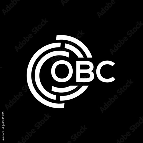 OBC letter logo design on black background. OBC creative initials letter logo concept. OBC letter design. photo