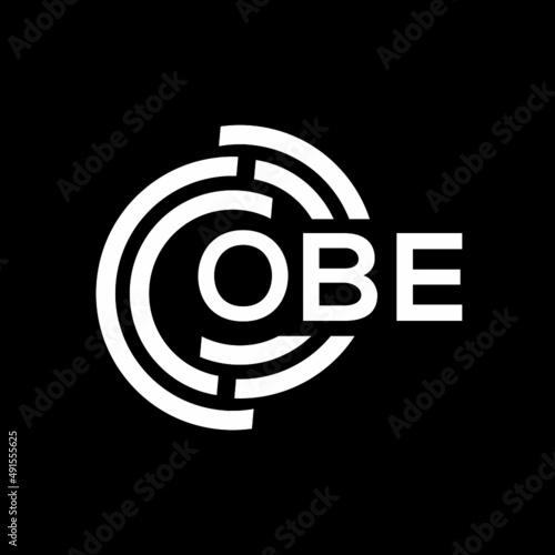 OBE letter logo design on black background. OBE creative initials letter logo concept. OBE letter design.