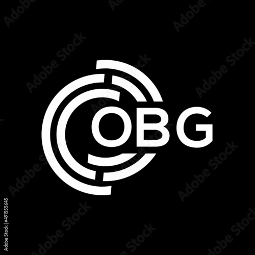 OBG letter logo design on black background. OBG creative initials letter logo concept. OBG letter design.