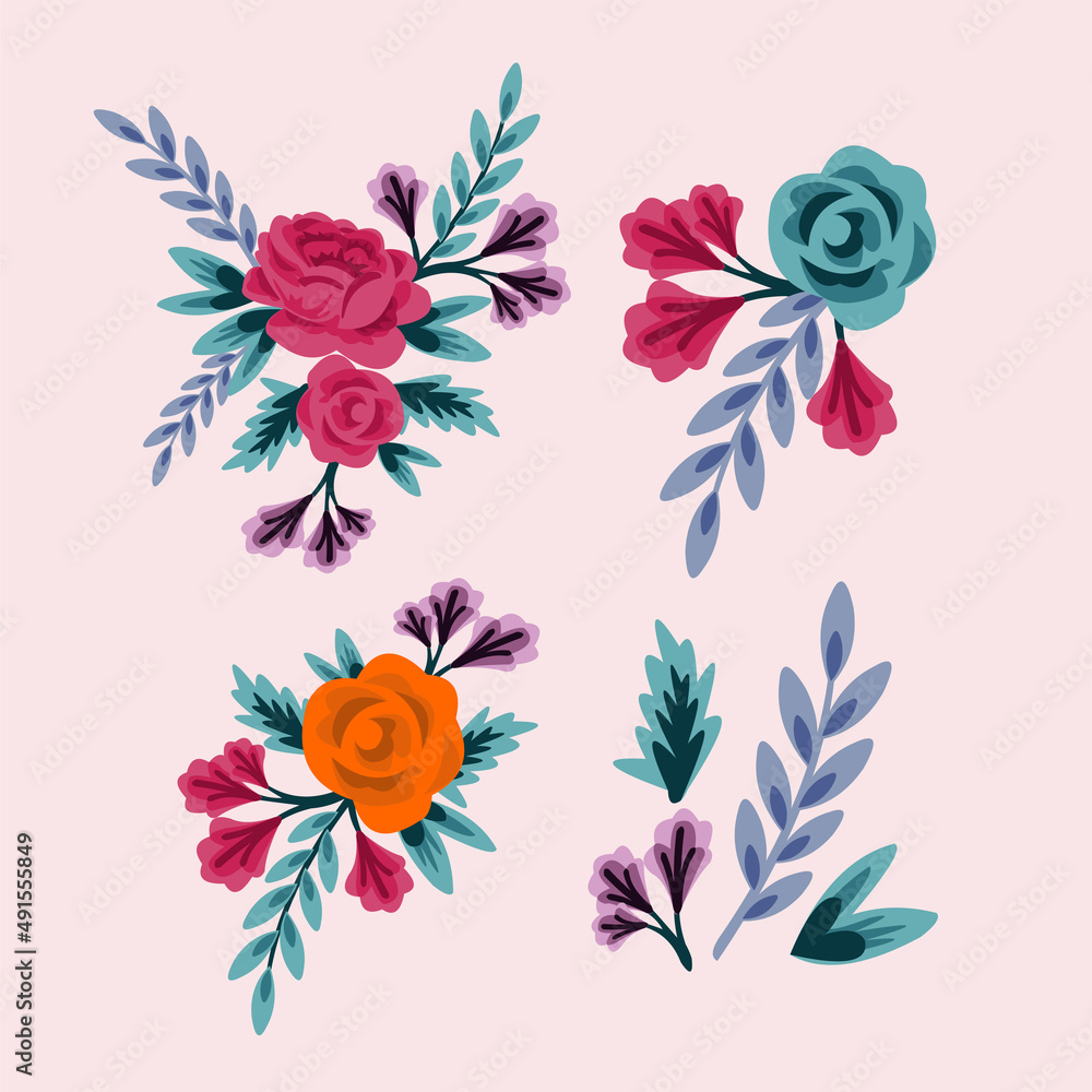 flower vector with multiple concept