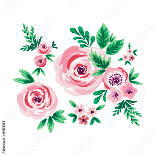 rose flower vector with multiple concept